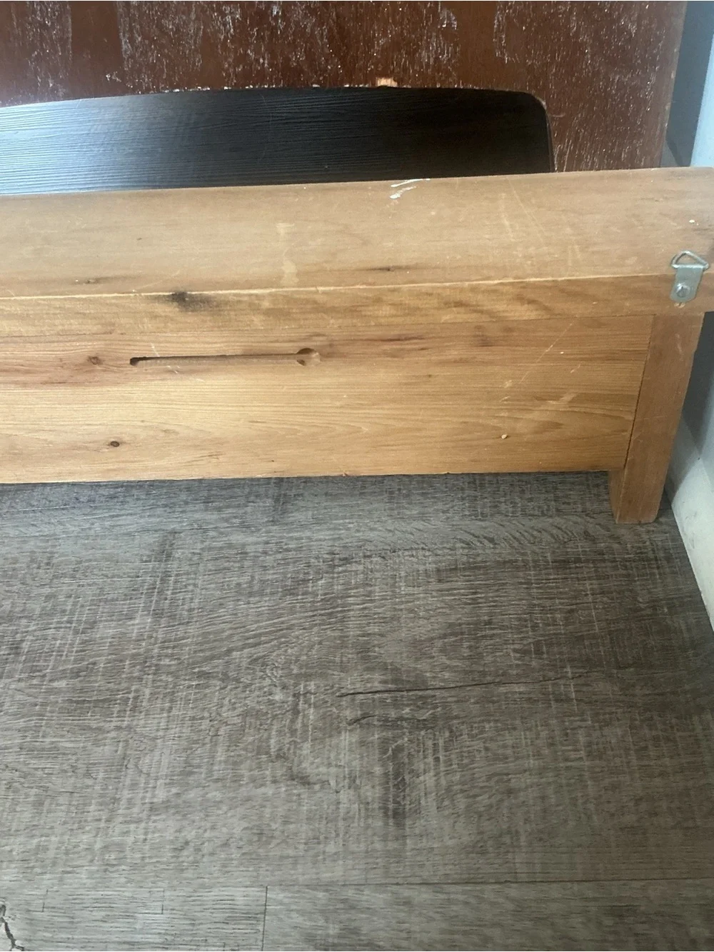 Vintage Handmade Bathroom Wooden Wall Shelf 'Bath 5 Cents' Rustic Country Cabin